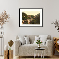 Historic Framed Print, Wildbad Gastein (i.e. Bad Gastein) and Kaiser Promenade Salzburg Austro-Hungary,  17-7/8" x 21-7/8"