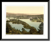 Historic Framed Print, Windermere and Bowness Lake District England,  17-7/8" x 21-7/8"