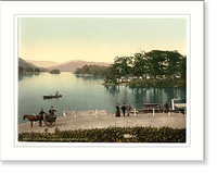 Historic Framed Print, Windermere Bowness from Ferry Hotel Lake District England,  17-7/8" x 21-7/8"