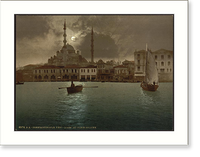 Historic Framed Print, Yeni-Djama (i.e. Yeni Cami) by moonlight Constantinople Turkey,  17-7/8" x 21-7/8"
