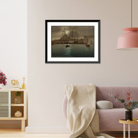 Historic Framed Print, Yeni-Djama (i.e. Yeni Cami) by moonlight Constantinople Turkey,  17-7/8" x 21-7/8"