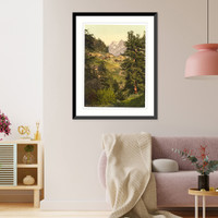 Historic Framed Print, Zmutt Valley with Mischabelh&ouml;rner group Valais Alps of Switzerland,  17-7/8" x 21-7/8"