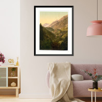 Zmutt Valley glacier in background Valais Allps of Switzerland, Historic Print
