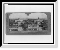 Historic Framed Print, Looking down Main Street from Skyscaper building showing State Capitol Columbia S.C. U.S.A.,  17-7/8" x 21-7/8"