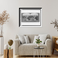 Historic Framed Print, Looking down Main Street from Skyscaper building showing State Capitol Columbia S.C. U.S.A.,  17-7/8" x 21-7/8"