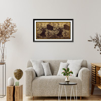 Historic Framed Print, Beautiful scenery above the Twin Lakes-the natural bridge and the fishermen,  17-7/8" x 21-7/8"