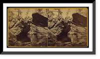 Historic Framed Print, Beautiful scenery above the Twin Lakes-the natural bridge and the fishermen,  17-7/8" x 21-7/8"