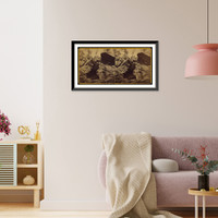 Historic Framed Print, Beautiful scenery above the Twin Lakes-the natural bridge and the fishermen,  17-7/8" x 21-7/8"