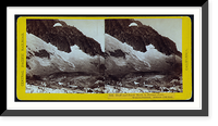 Historic Framed Print, Bluff and snow bank in Donner Pass. Western summit altitude 1092 feet,  17-7/8" x 21-7/8"