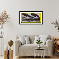 Historic Framed Print, Bluff and snow bank in Donner Pass. Western summit altitude 1092 feet,  17-7/8" x 21-7/8"
