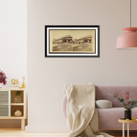 Historic Framed Print, Car shed - Atlanta during last days of occupation by Genl. Shermans Army destroyed,  17-7/8" x 21-7/8"