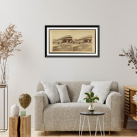 Historic Framed Print, Car shed - Atlanta during last days of occupation by Genl. Shermans Army destroyed,  17-7/8" x 21-7/8"