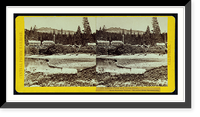 Historic Framed Print, Castle Peak and Yuba River from Summit Valley. 102 miles from Sacramento,  17-7/8" x 21-7/8"