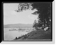 Historic Framed Print, [Lake George, N.Y., the steamer landing, Fort William Henry Hotel],  17-7/8" x 21-7/8"