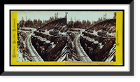 Historic Framed Print, Deep cut at Trail Ridge. Length 1000 feet,  17-7/8" x 21-7/8"