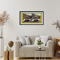Historic Framed Print, Looking across Truckee Meadows toward Sierra Nevada Mountains near Camp 37,  17-7/8" x 21-7/8"