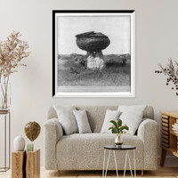 Historic Framed Print, Mushroom rock on Alum Creek Kansas 7 miles east of Fort Harker & 496 miles west of St. Louis Mo. - 2,  17-7/8" x 21-7/8"