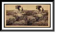 Historic Framed Print, Rebel lines N.W. of the city between the W. & A. R.R. and Peach Tree Street Atlanta Ga. Nov. 1864,  17-7/8" x 21-7/8"