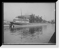 Historic Framed Print, [Hoover and Mason hoists in operation, Cleveland, Ohio],  17-7/8" x 21-7/8"