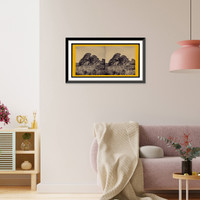 Historic Framed Print, Register Rock in Goose Creek Mountains on the old Emigrant Road,  17-7/8" x 21-7/8"