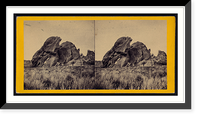 Historic Framed Print, Register Rock in Goose Creek Mountains on the old Emigrant Road,  17-7/8" x 21-7/8"