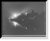 Iron mills at night, Pittsburgh, Pa, Antique Print