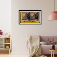 Historic Framed Print, From the top of Vernal Falls Glaciers Point 3705 ft. high in the distance,  17-7/8" x 21-7/8"