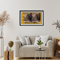 Historic Framed Print, From the top of Vernal Falls Glaciers Point 3705 ft. high in the distance,  17-7/8" x 21-7/8"