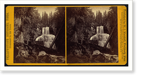 Historic Framed Print, Gardiners River Series. East Fork Fall 60 ft. high from below,  17-7/8" x 21-7/8"