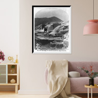 Historic Framed Print, Hot Springs on Gardiners River Upper Basins - 2,  17-7/8" x 21-7/8"