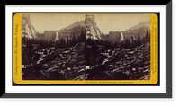 Historic Framed Print, Nevada Fall (700 feet high) near  view,  17-7/8" x 21-7/8"