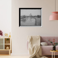 Historic Framed Print, [Charleston, S.C., lake and bandstand, Hampton Park],  17-7/8" x 21-7/8"
