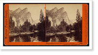 Historic Framed Print, Pompompasos or the Three Brothers 4480 feet Yosemite Valley Mariposa County Cal.,  17-7/8" x 21-7/8"