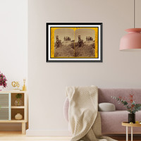 Historic Framed Print, Procession of Stone-jacket Men,  17-7/8" x 21-7/8"