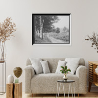 Historic Framed Print, [Down the road to Ethan Allen Farm, Burlington, Vt.],  17-7/8" x 21-7/8"