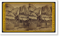 Historic Framed Print, Yosemite Falls 2634 ft. high. View from the Merced River,  17-7/8" x 21-7/8"