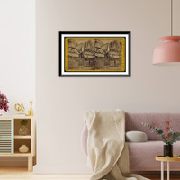 Historic Framed Print, Yosemite Falls 2634 ft. high. View from the Merced River,  17-7/8" x 21-7/8"