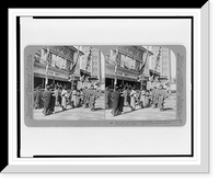 Historic Framed Print, Watching a free show on Theatre Street looking north to Asakusa Tower Tokyo Japan,  17-7/8" x 21-7/8"