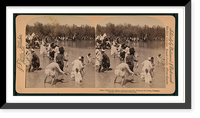 Historic Framed Print, Coptic pilgrims from Egypt bathing in the Holy Waters of the Jordan Palestine,  17-7/8" x 21-7/8"