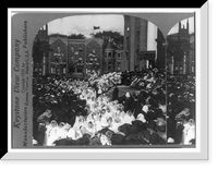 Historic Framed Print, School children in front of St. James Cathedral receiving the blessing of the Papal Legate Cardinal Vannutelli Sept. 9 1910. 21st International Eucharistic Congress Montreal Canada,  17-7/8" x 21-7/8"