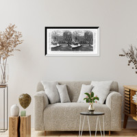 Historic Framed Print, Snow-laden trees and Congressional Library entrance Washington D.C.,  17-7/8" x 21-7/8"