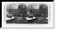 Historic Framed Print, Snow-laden trees and Congressional Library entrance Washington D.C.,  17-7/8" x 21-7/8"