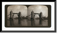 Historic Framed Print, [Tower Bridge raised London England],  17-7/8" x 21-7/8"