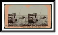 Historic Framed Print, Tiberias Jewish fishermen by the Sea of Galilee Palestine,  17-7/8" x 21-7/8"