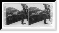 Historic Framed Print, Fortifications Peak Hotel and palatial residences. from mountain top above Hong Kong,  17-7/8" x 21-7/8"