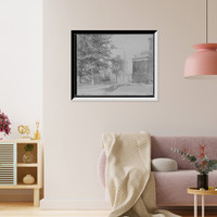 Historic Framed Print, [First Parish Church, thru Johnston gate, Cambridge, Mass.],  17-7/8" x 21-7/8"