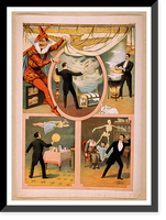 Historic Framed Print, [Zan Zig performing in four magic vignettes],  17-7/8" x 21-7/8"