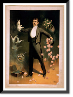 Historic Framed Print, [Zan Zig performing with rabbit and roses including hat trick and levitation],  17-7/8" x 21-7/8"