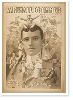 Historic Framed Print, A female drummer,  17-7/8" x 21-7/8"