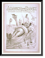 Historic Framed Print, Around the clock introducing Ritchies London Pantomime Co.,  17-7/8" x 21-7/8"